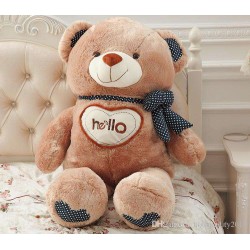 3.5 Feet Fat and Huge Brown Hello Teddy Bear